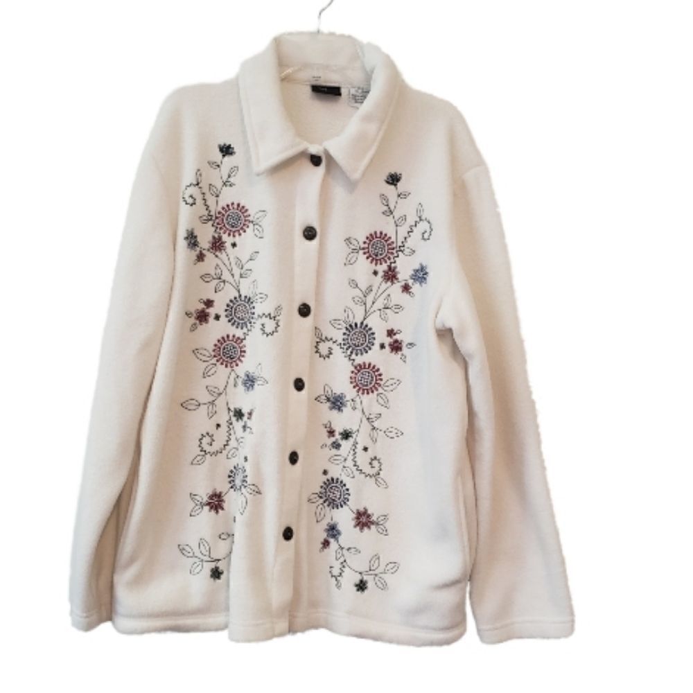 Ms. Lee Button Down Embroidered Jacket Size Large